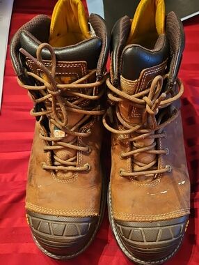 Caterpillar Brown Leather Steel-Toe Work Boots